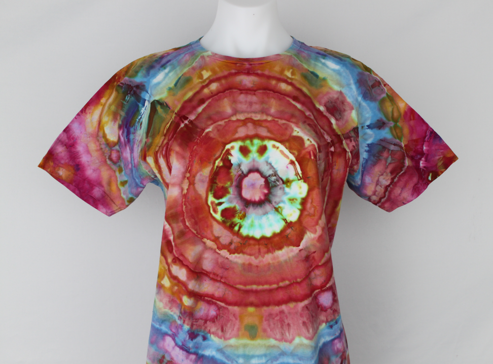 Men's ice dyed tee shirt - size Medium - Confetti mega eye