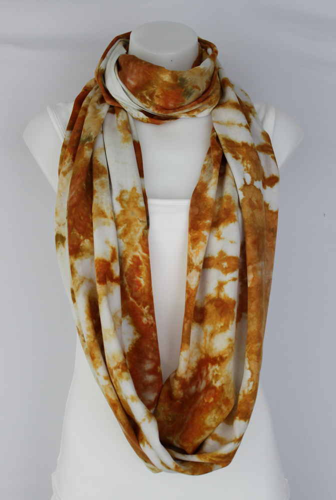 Rayon Infinity Scarf - Ground Mustard crinkle