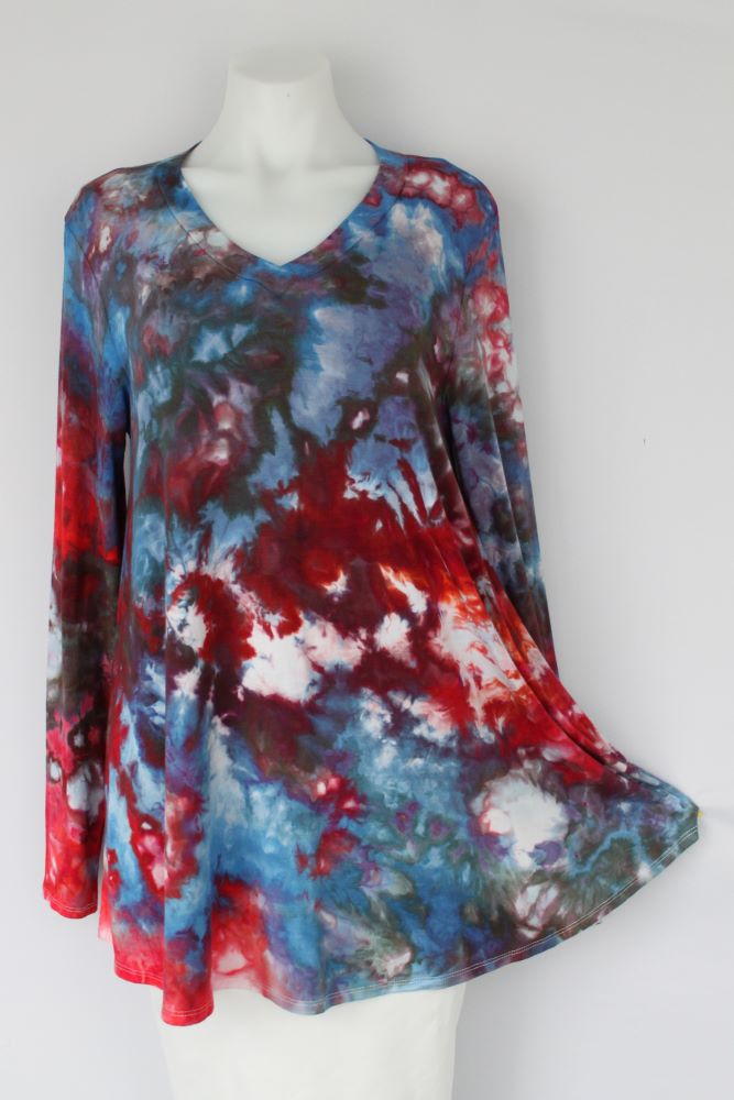 Long sleeve V neck Tunic - size Medium - Timberside crinkle