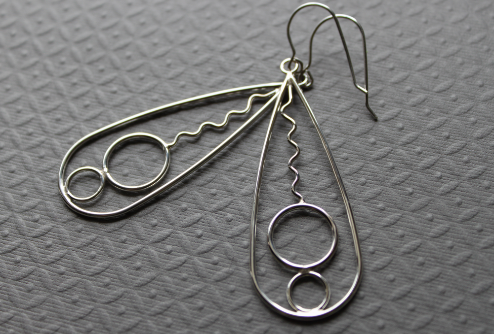 Sterling earrings - handcrafted - Bubbles