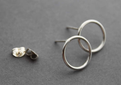 Sterling Circle post earrings - handcrafted