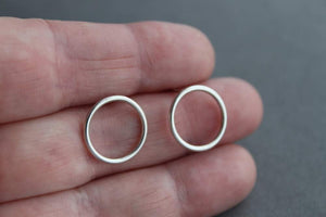 Sterling Circle post earrings - handcrafted
