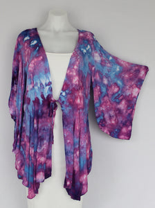 Kimono 3/4 sleeve size LG/XL - Lavender Garden crinkle