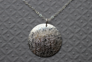 Sterling textured Circle necklace