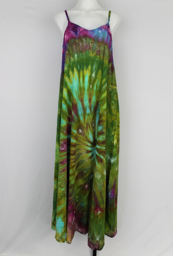 Slip On Maxi Dress - size Medium - Seaweed Forest spiral