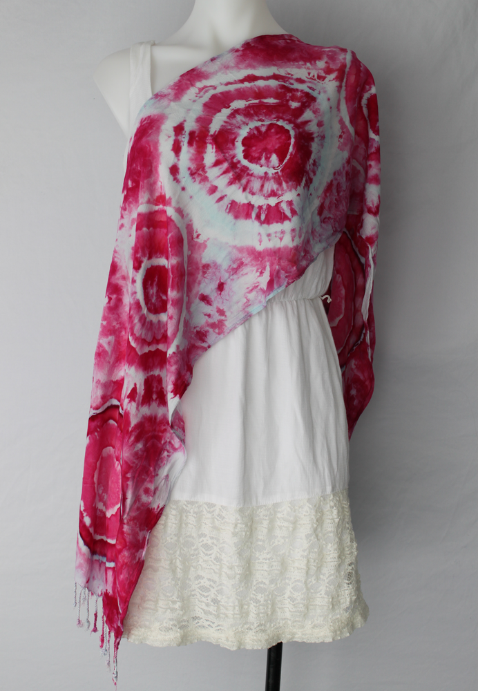 Tie dye rayon Scarf - ice dye - Pretty in Pink – A Spoonful of Colors