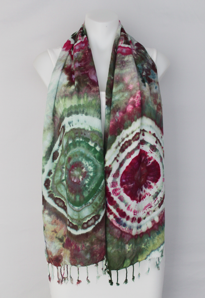 Rayon Scarf ice dyed - Betty's Smile bulls eye