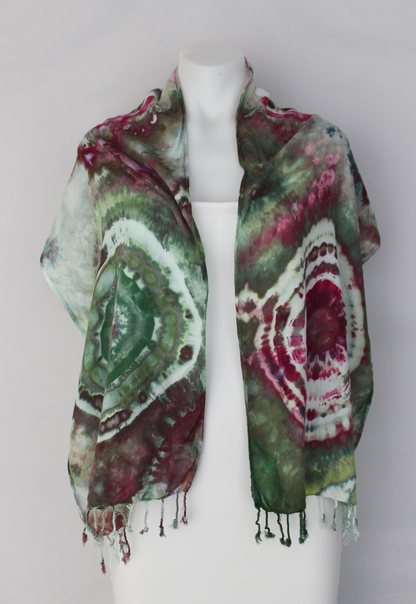 Rayon Scarf ice dyed - Betty's Smile bulls eye