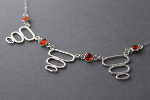 Sterling Amber necklace - handcrafted - Retro Bubbles