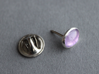 Sterling Lavender Amethyst tie tack - handcrafted