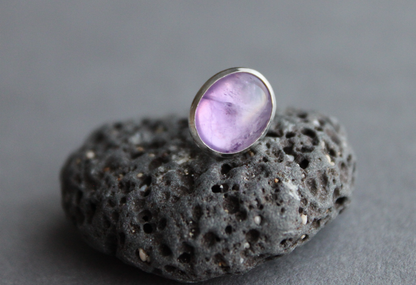 Sterling Lavender Amethyst tie tack - handcrafted