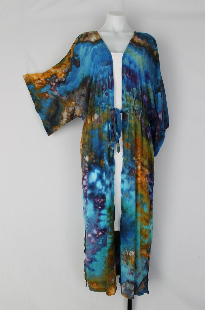 Long Kimono Duster - size Large - Abalone crinkle
