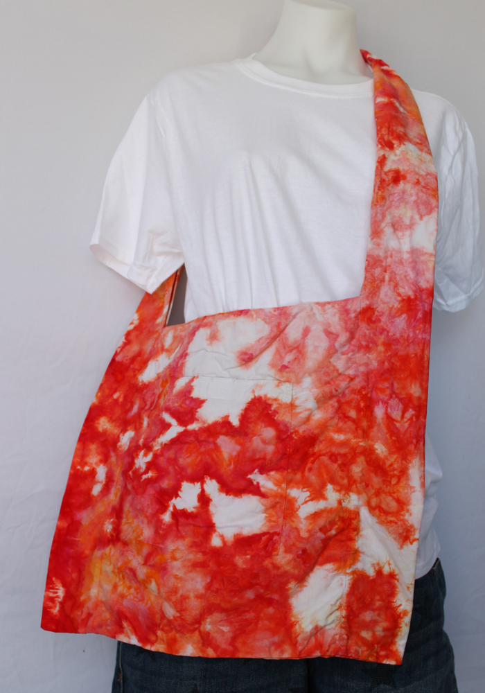 Ice dye Shoulder bag cotton - Angel Wing crinkle