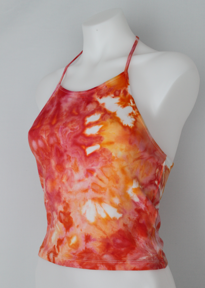 Halter crop top size Small - ice dye - Angel Wing crinkle