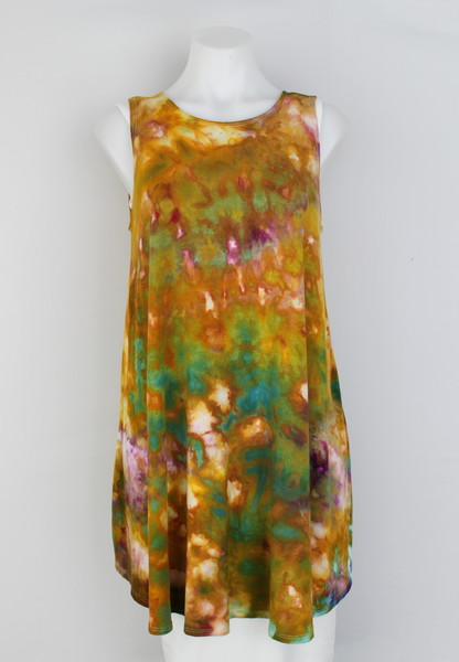 Sleeveless tunic - size Small - Artshow Painting crinkle