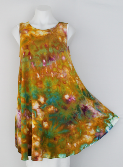 Sleeveless tunic - size Small - Artshow Painting crinkle