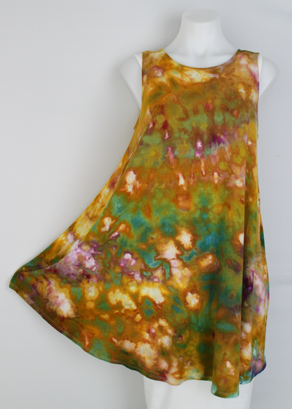 Sleeveless tunic - size Small - Artshow Painting crinkle