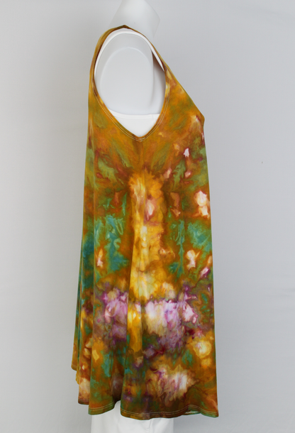 Sleeveless tunic - size Small - Artshow Painting crinkle