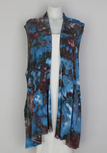 Vest Sleeveless Cardigan with pockets- size 2XL - Astronomy crinkle