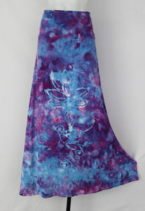 Maxi skirt - size Large - Blue Moon - Lotus and Bird Batik