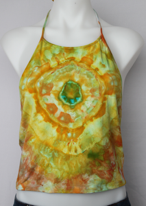 Cropped Halter top - size Large - Citrus Squirt