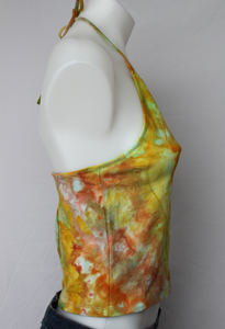 Cropped Halter top - size Large - Citrus Squirt
