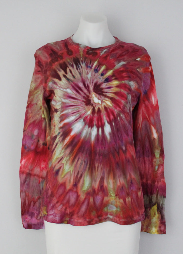 Ladies long sleeve T shirt size Medium - Color Burst spiral