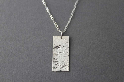 Sterling Rectangle necklace - handcrafted