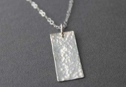 Sterling Rectangle necklace - handcrafted