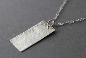 Sterling Rectangle necklace - handcrafted