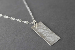 Sterling Rectangle necklace - handcrafted