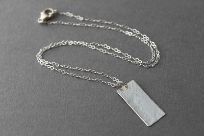 Sterling Rectangle necklace - handcrafted