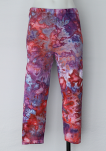 Capri leggings - size Large - ice dye - Fruit Punch crinkle