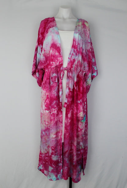 Long Kimono Duster - size Large - Gail's Song crinkle