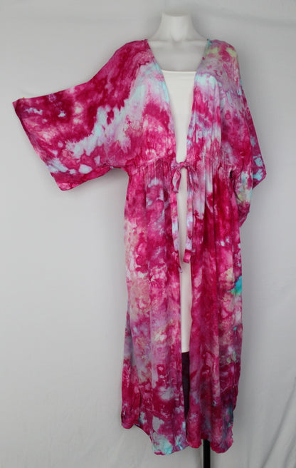 Long Kimono Duster - size Large - Gail's Song crinkle