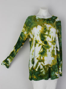 Crew Neck Long Sleeve Top PLUS size 1X - Grass is Greener crinkle