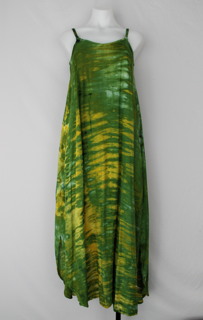 Rayon Slip on Maxi Dress - size XS- Grass is Greener snakeskin