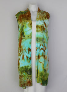 Vest Sleeveless Cardigan with pockets- size 1XL - Kauai crinkle