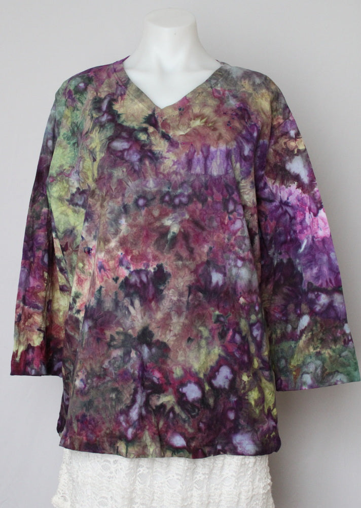 Ladies 3 quarter sleeve shirt size XL - Kimmy's Purple crinkle