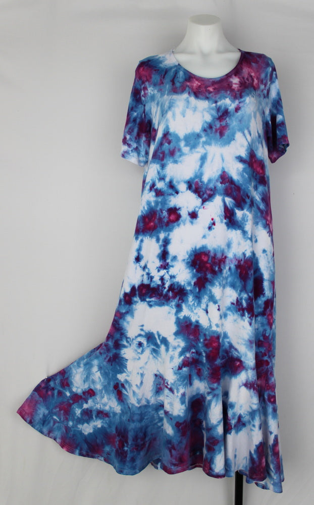 Ruffle Hem dress - size XL - Lavender Garden crinkle