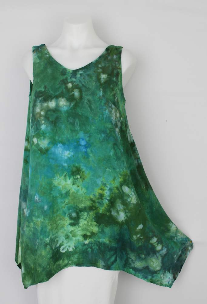 Ladies Asymmetric hem sleeveless tunic size Small - Mermaid's Tale crinkle