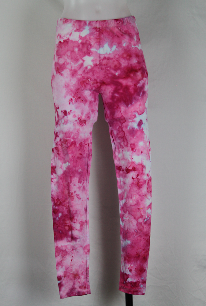 Tie dye Leggings size Medium - ice dye - Pretty in Pink (1)
