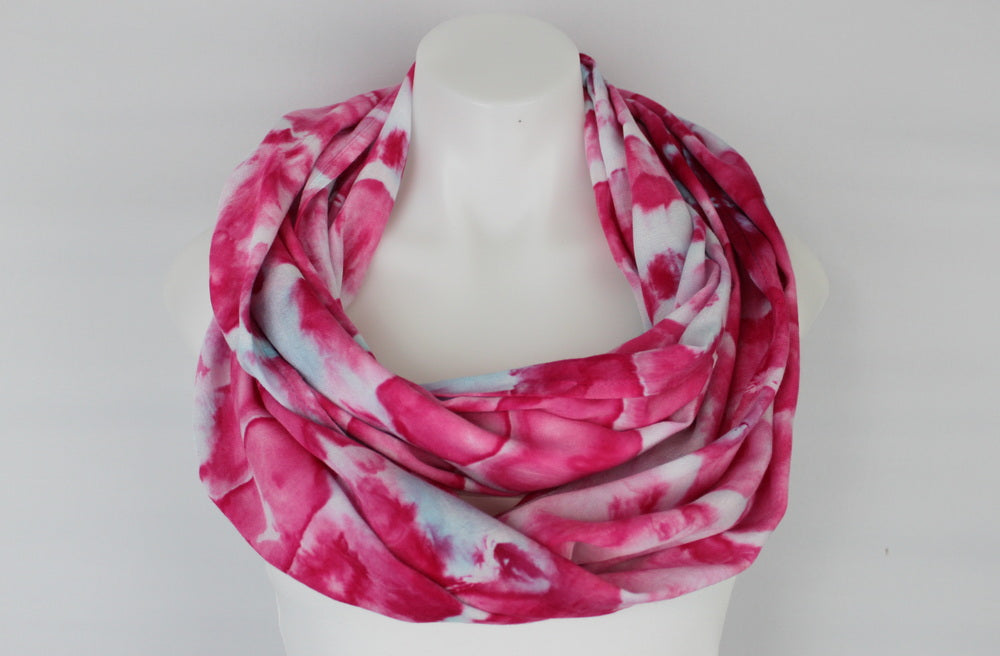 Rayon Infinity Scarf - Pretty in Pink  stained glass