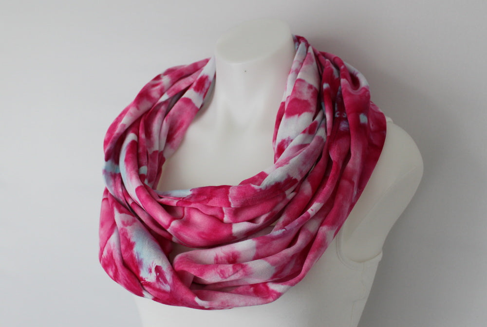 Rayon Infinity Scarf - Pretty in Pink  stained glass
