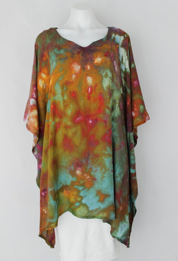 Poncho One size fits most - ice dye - Rainbow Connection crinkle (2 ...