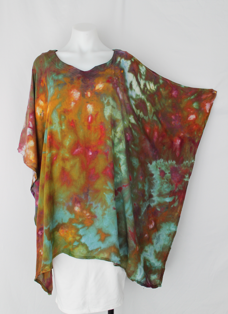 Poncho One size fits most - ice dye - Rainbow Connection crinkle (2 ...