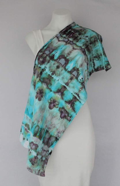 Cotton Infinity Scarf - ice dye - Undercurrent stained glass