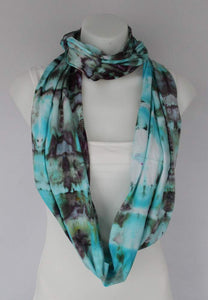 Cotton Infinity Scarf - ice dye - Undercurrent stained glass