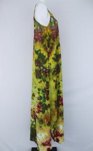 Rayon Slip on Maxi Dress - size Medium- Waterlilies crinkle