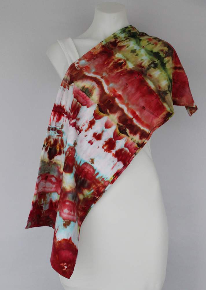 Cotton Infinity Scarf - ice dye - Watermelon Patch stained glass